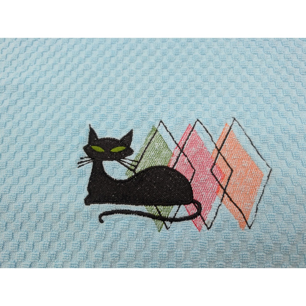 Retro Mid Century Modern Atomic Cat Kitchen Towel Set of 1 Great Gift Idea!